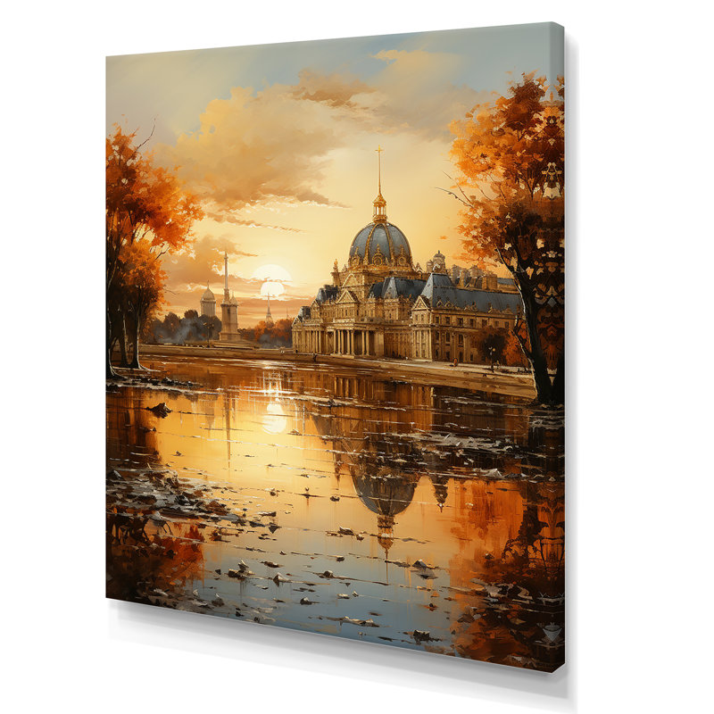 Coucher de soleil sur la seine à Paris I sur toile, Toile tendue, H 20 po x l 12 po x P 1 po
