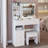 37" Left Drawer Desktop Led Vanity Table + Cushioned Stool, Large Sliding, Touch Control, 3-Color Switching Mirror, High Capacity Storage Fashionable Makeup Dressing Set, Epa, Gcc, Ul Certificate-1487368647