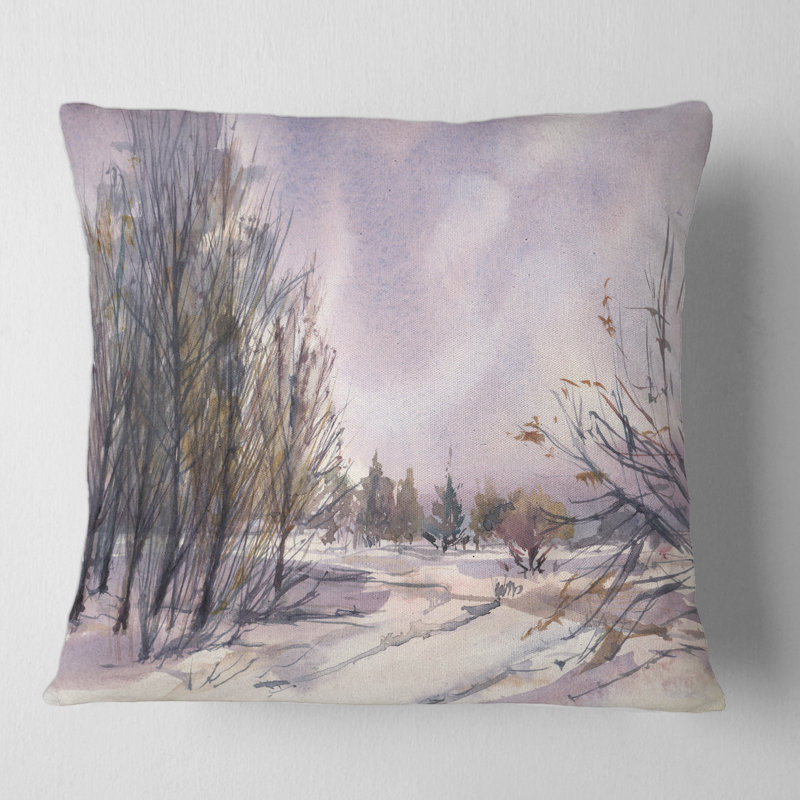 Housse de coussin carrée et insert Winter Landscape, 16" x 16"