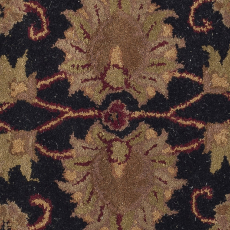 Tapis noir / bourgogne en laine touffeté à la main Bromley, Rond 8 pi