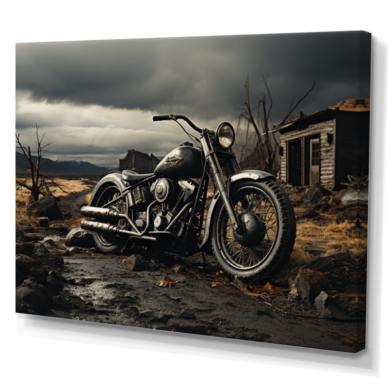 «Jaze Grey Moto», photographie de paysage monochrome encadrée sur toile, H 16 po x l 32 po x P 1 po, Toile tendue