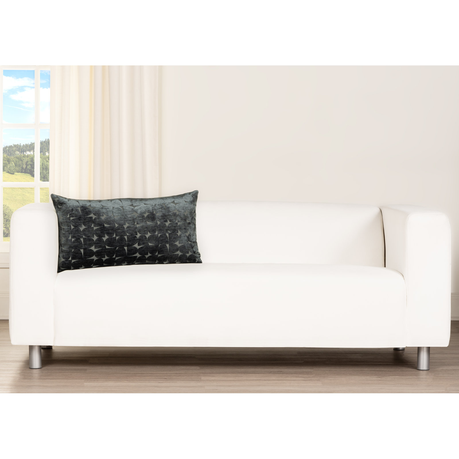 Throw Pillow, Teal, Rectangle 21"H x 12"W, Polyester