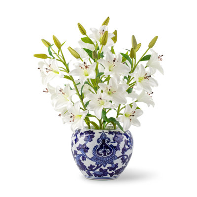 Evelyn RealTouch Lily Toile Arrangement