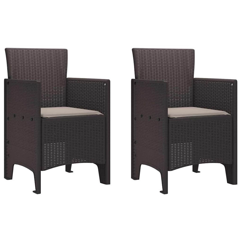 Patio Dining Side Chair, Brown, White