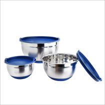 10 Pc Covered Stainless Steel and Silicone Mixing Bowl Set with Grating  Tools - Blueberry Blue - Tramontina US