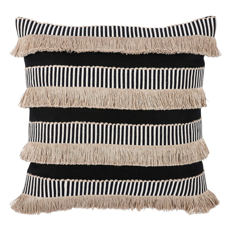 Coussin graphique à franges
