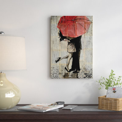 " Red Umbrella " Mixed Media and Graphic Art