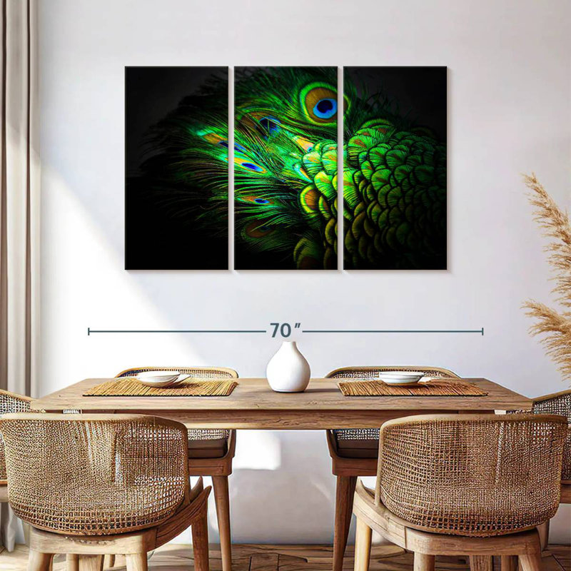 Brampt Emerald Peacock Feather, 36" H x 57" W