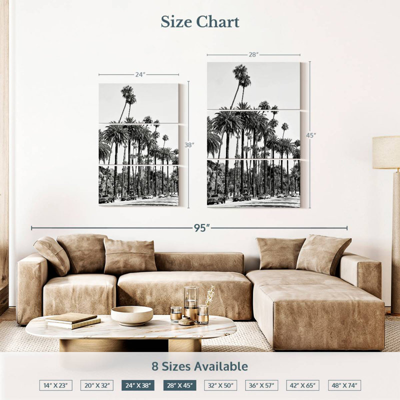 Palmiers de Sireci, Californie, Californie, H 38 po x l 24 po