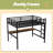 Metal Full Size Loft Bed With Power Outlet And LED Lighted, Space-Saving, Noise Reduced-1301831288