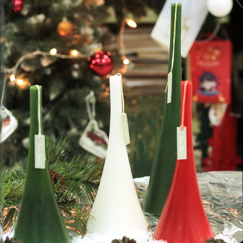 Élégante bougie de Noël Vance Kitira, Vert, L 14 po x l 4,25 po
