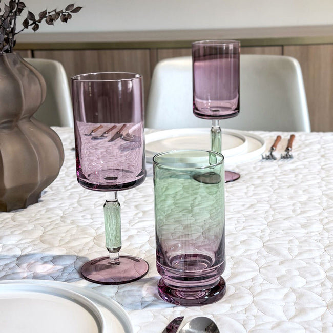 Highball Glass Set, Vert/mauve