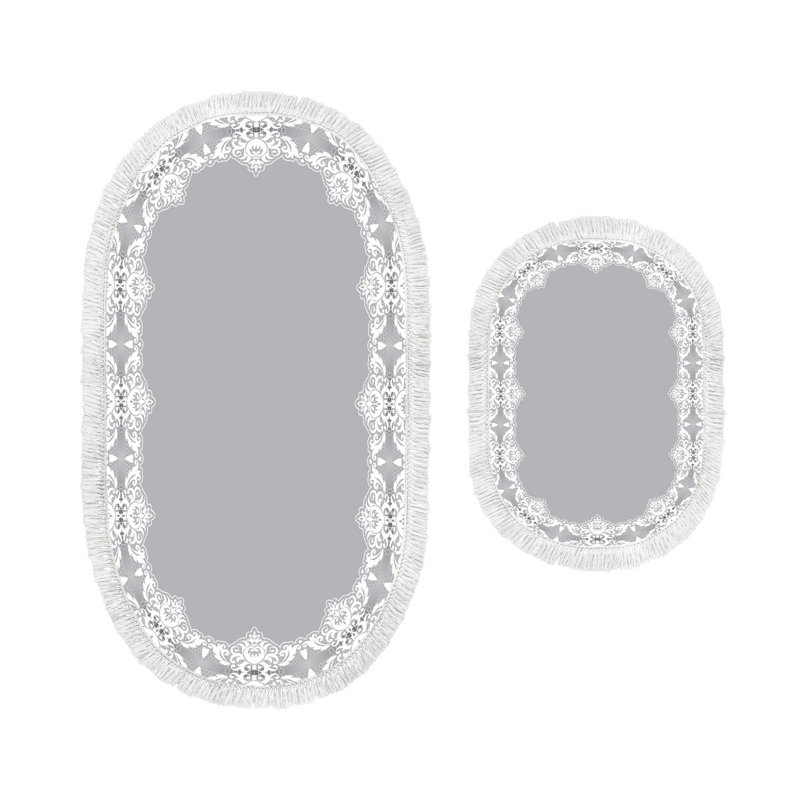 Ensemble de tapis de bain 2 pièces Clarice, Gris / blanc