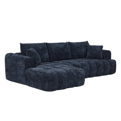 Chennova Modern Chenille Sectional Sofa with Tufted Design and Pocket Spring Structure