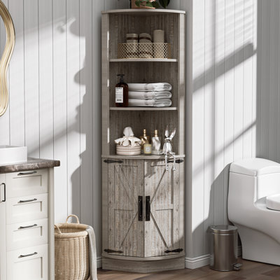 Corner Cabinet With Barn Door Design