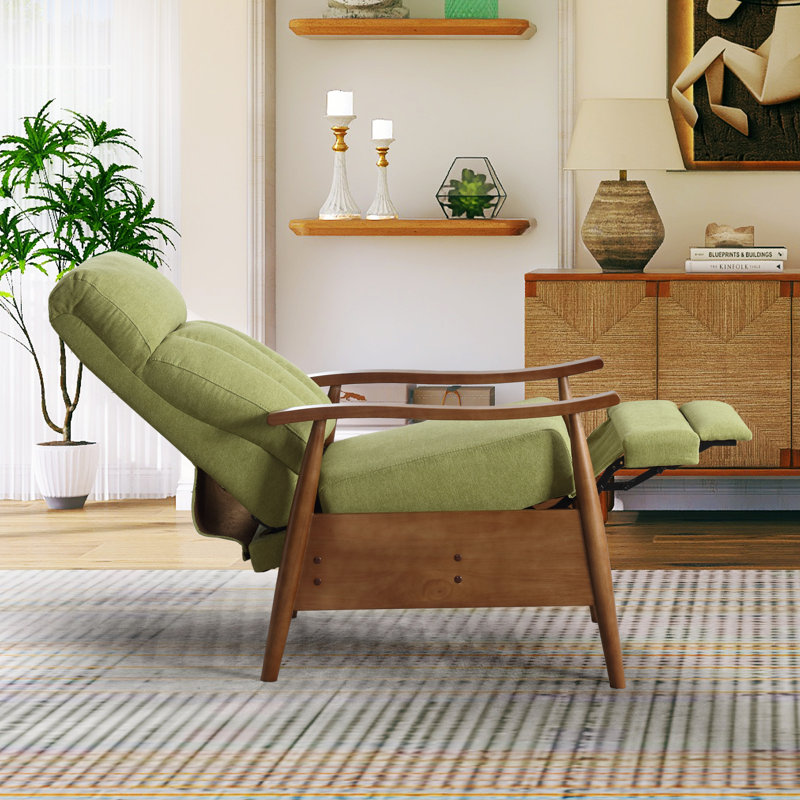 Fauteuil inclinable rembourré bamber, Lin vert olive