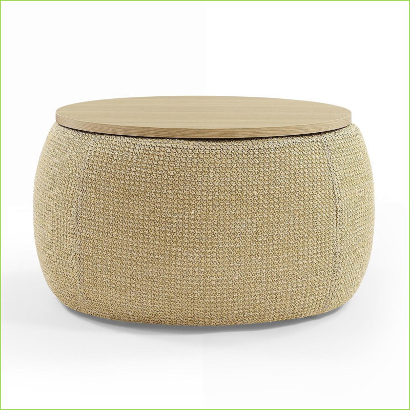 Repose-pieds avec rangement, tabouret de table de bout 2 en 1, 25,5 x 25,5 x 14,5, naturel | Plastique