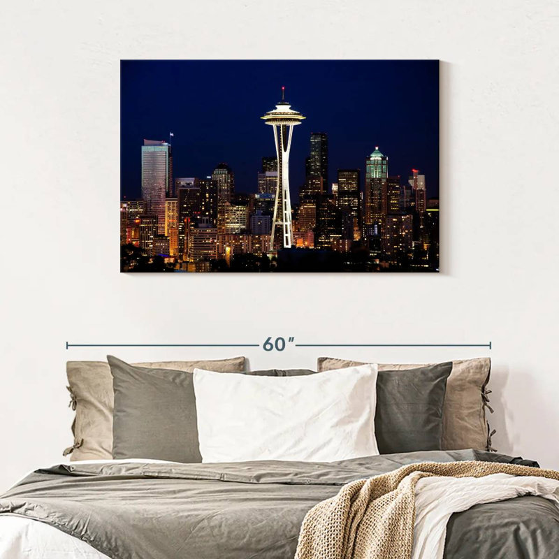 Ravi Seattle Night Cityscape, 30" H x 45" W