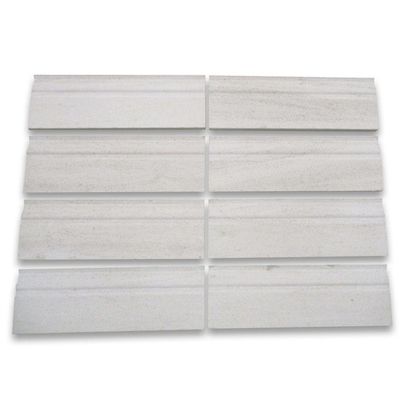 Moleanos 4" x 12" Marble Grid Mosaic Wall & Floor Tile