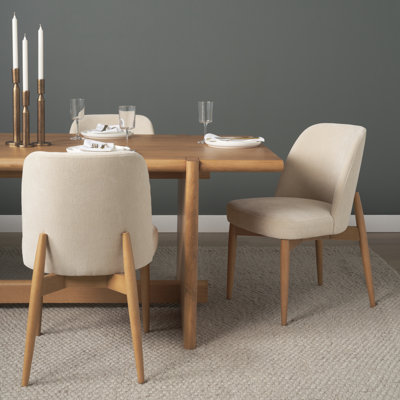 Chaise d'appoint de salle à manger en tissu avoine