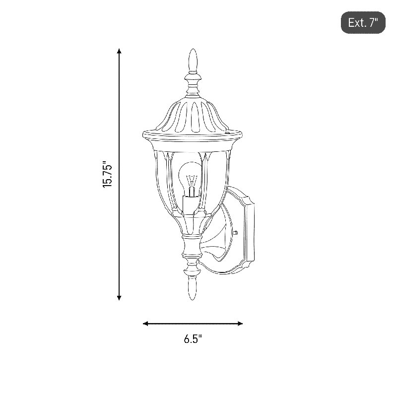 Okanagan Outdoor Wall Lantern in Black, Black