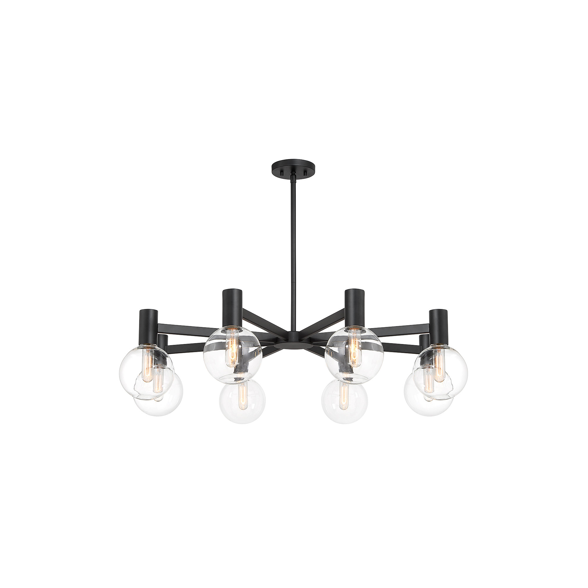 Rorem Chandelier, 5 Lights, Matte Black