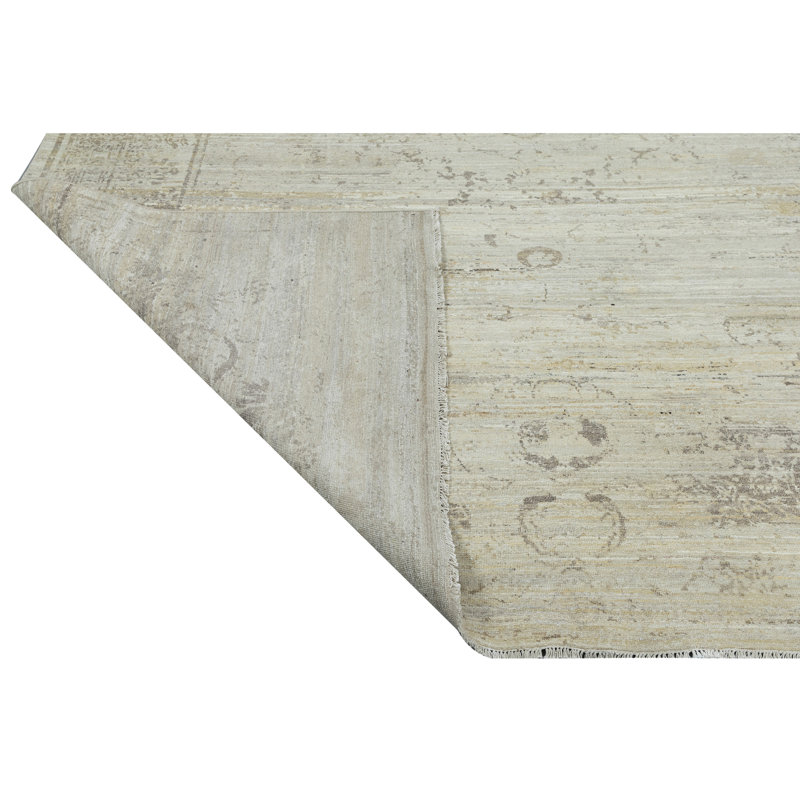 Tapis ivoire et beige noué à la main de haute qualité, Rectangle 9' x 12'