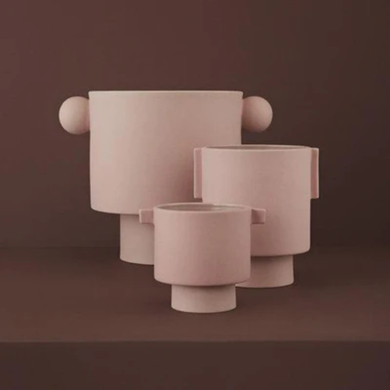 Inka Planter, Pink, 6.3" H x 5.91" W x 5.91" D