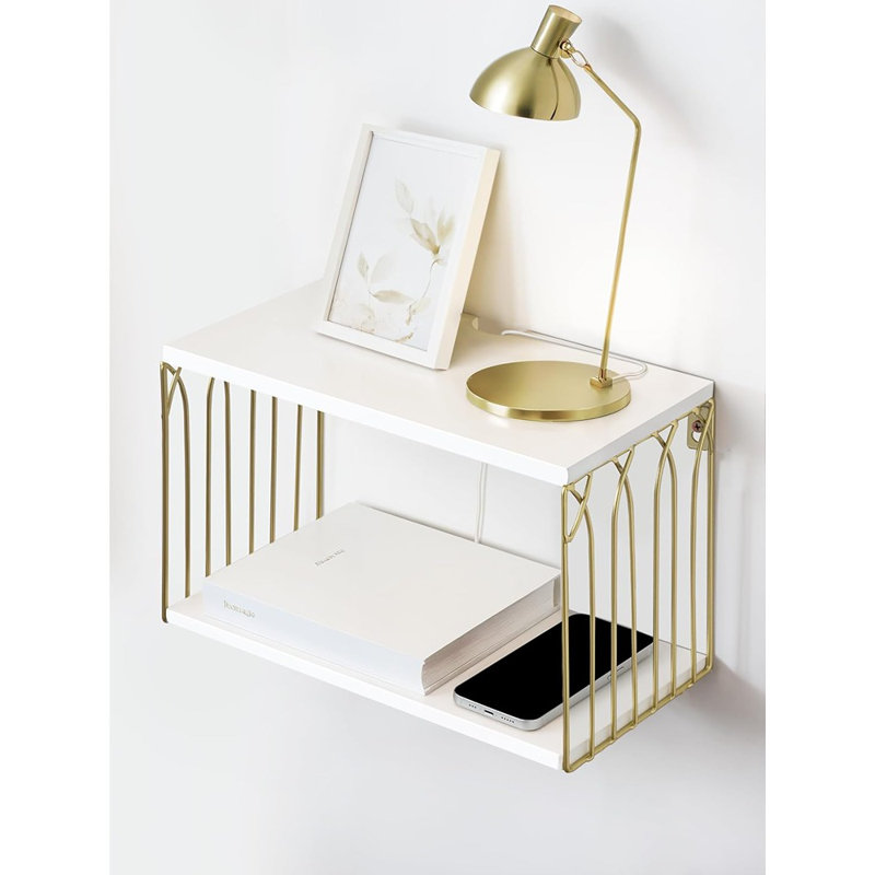 Floating Nightstand With Cable Hole, Modern Minimalism Small Wal...