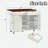 Fluted Kitchen Island With Drop Leaf, Power Outlet, Adjustable Shelves, 2 Doors And 2 Drawers-1297693736