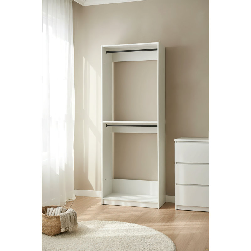 Penderie 32 "en bois avec deux tringles