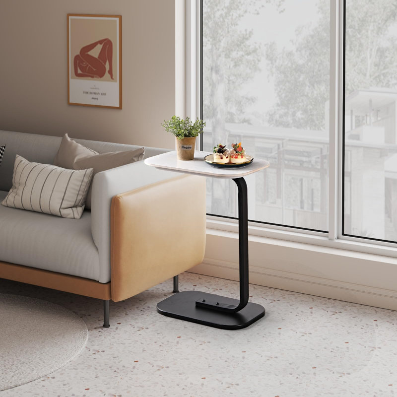 Sled End Table, White