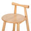 Tabouret de bar d'intérieur en bois d'hévéa Grove, finition naturelle, ensemble de 2