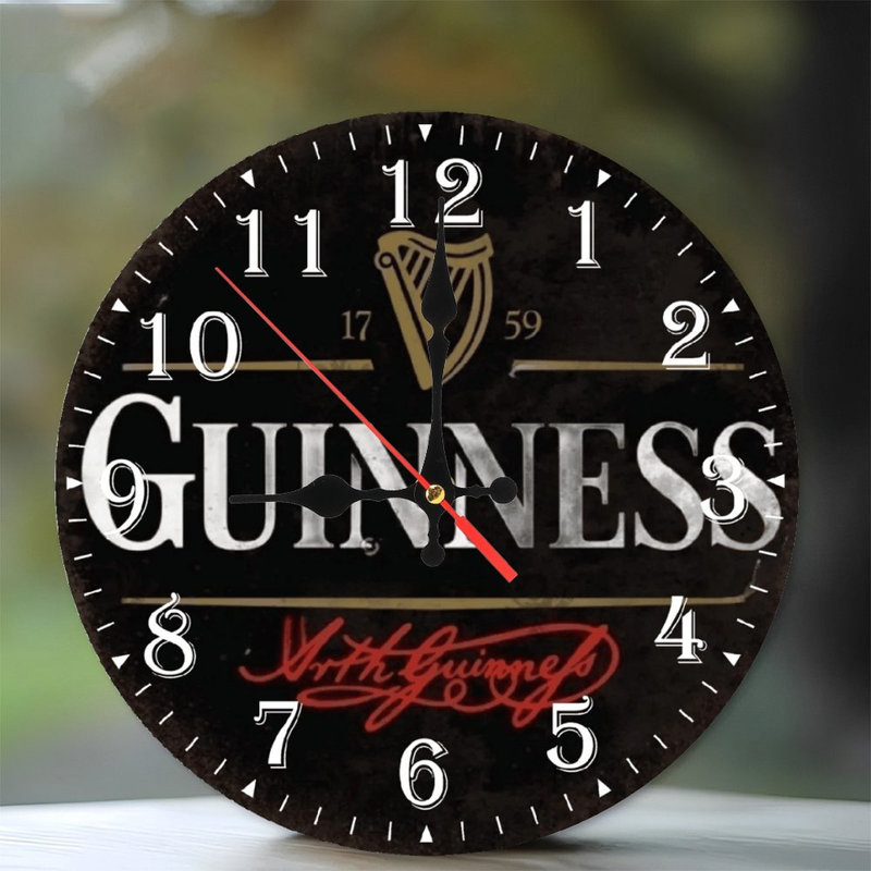 Horloge murale en bois 10 po, mouvement silencieux, à piles (piles AA non incluses), décor artistique, parfait pour les décorations