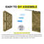 Porte de grange en bois massif DIY 3 en 1 pour chambres, espaces de rangement, placards-93928298-93928315