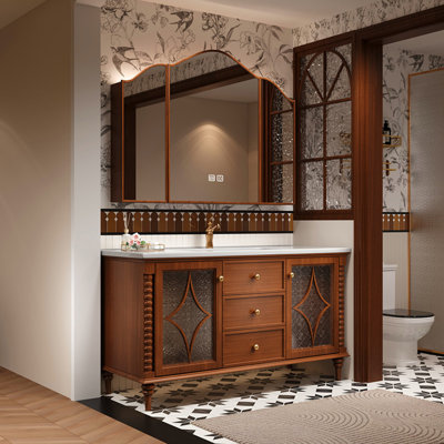 Armoire de salle de bain de style rétro français.