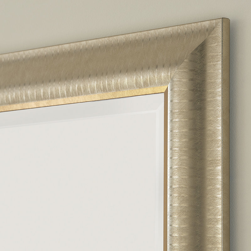 Abbeyville Framed Wall Mounted Accent Mirror, 130.5cm H x 77cm W, Champagne