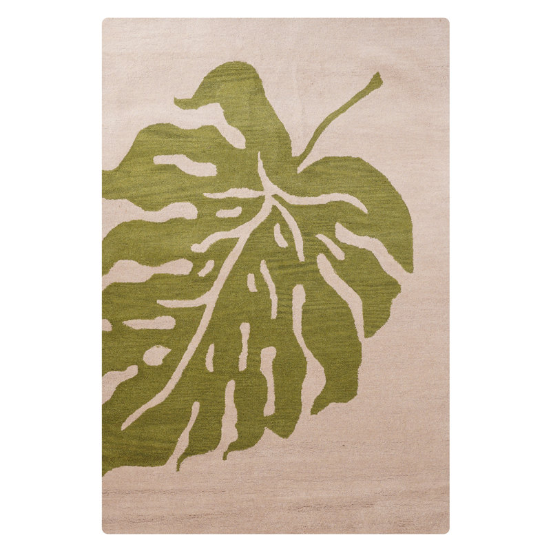 Rhoda Hand Tufted Wool Eco-Friendly Area Rugs - Beige Green Color | Floral Design | Area Rugs for Living room, Bedroom