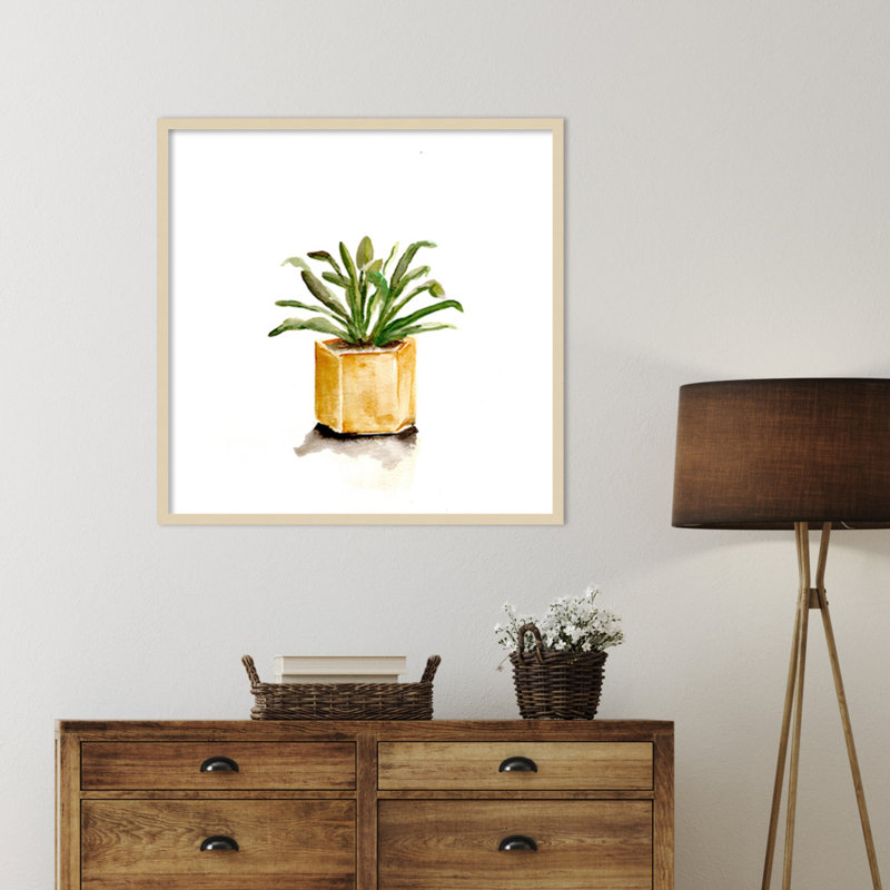 Impression sur bois encadrée «Pots Botanicals II» par Marcy Chapman, H 33 po x l 33 po