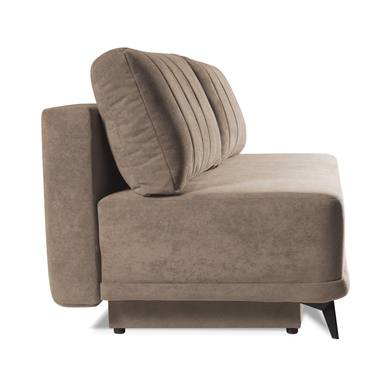 3 Seater Velvet Sofa Bed, Beige