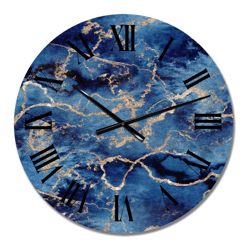 Horloge murale moderne Blue Gold, Petit