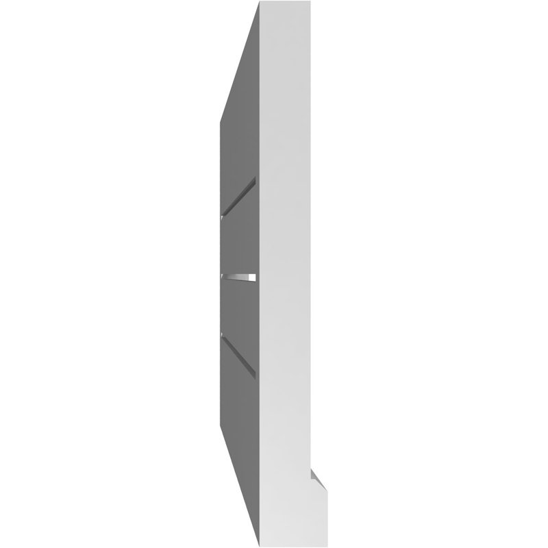 Évent à pignon fonctionnel en uréthane rectangulaire à fixation en surface, brun clair apprêté, H 16 po x l 36 po x P 2 po