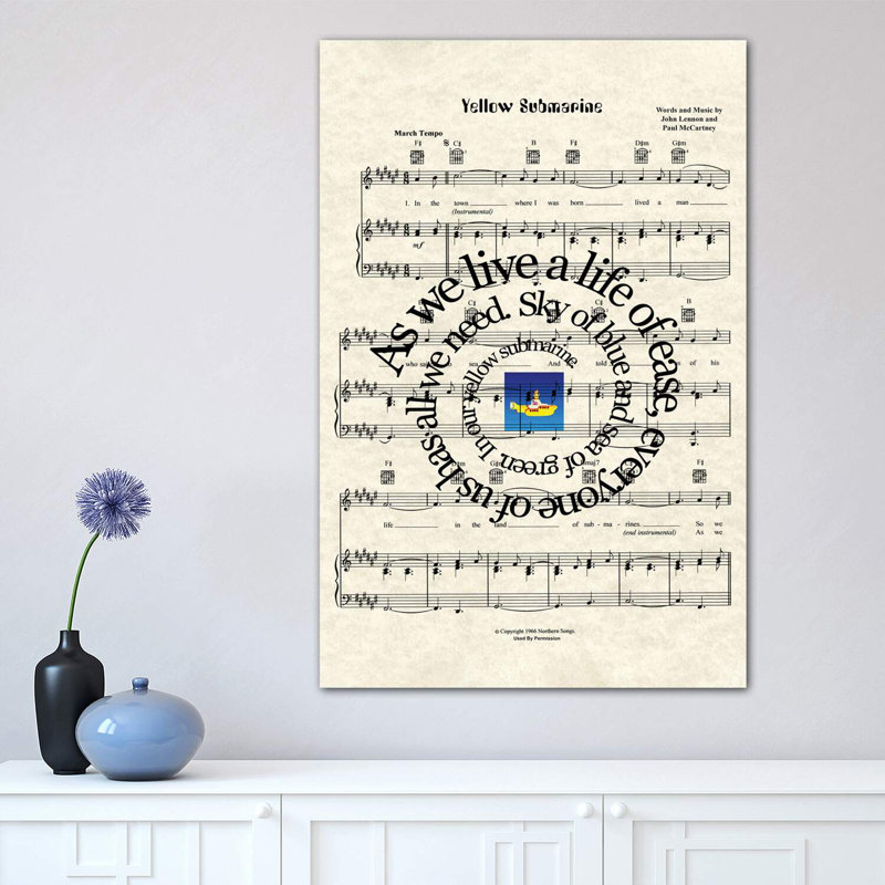 Yellow Submarine - Wrapped Canvas Print, 66.04 cm H x 45.72 cm W x 3.175 cm D