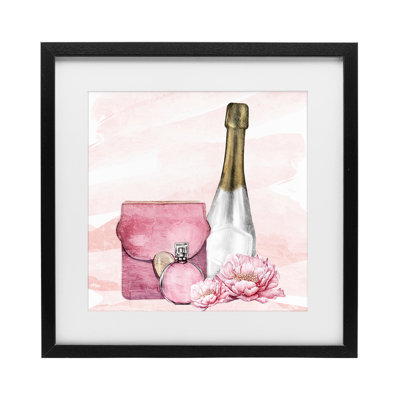 Glam Time Champagne, reproduction encadrée sous verre, conception de Kim Allen