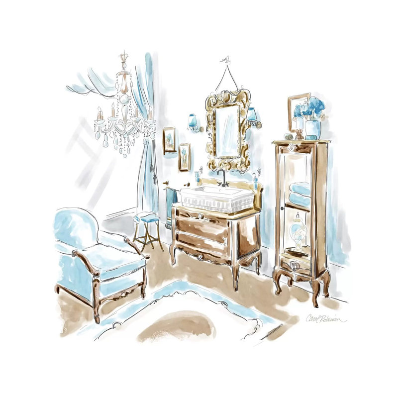Blue Opulence I 1 Piece Painting on Canvas, 66.04 cm H x 66.04 cm W x 1.91 cm D, Wrapped Canvas