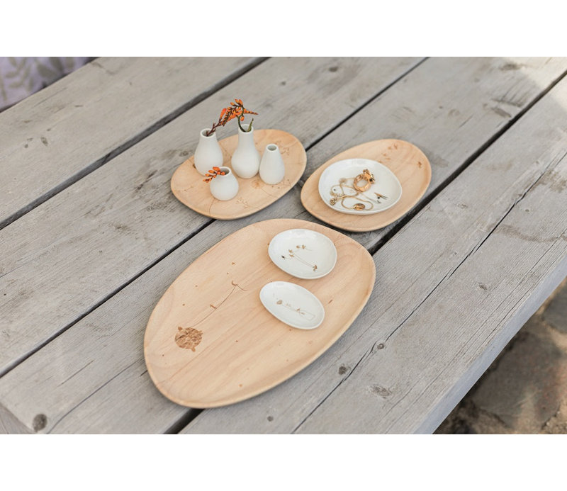 Plateau décoratif en bois massif