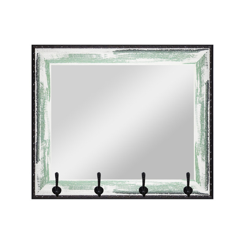 Veyron Solid Wood Flat Wall Mirror, Seafoam