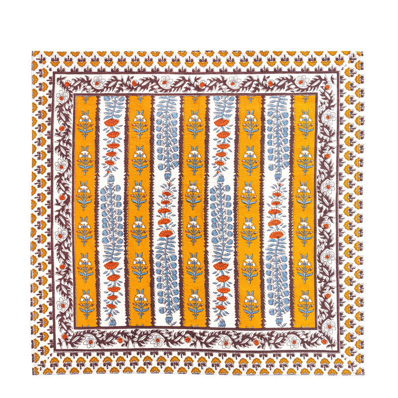 Avignon 100% Cotton Square Napkins, Dijon/Blue