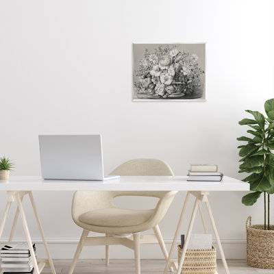 Art mural rétro rétro avec fleurs assorties, design par lettré et doublé