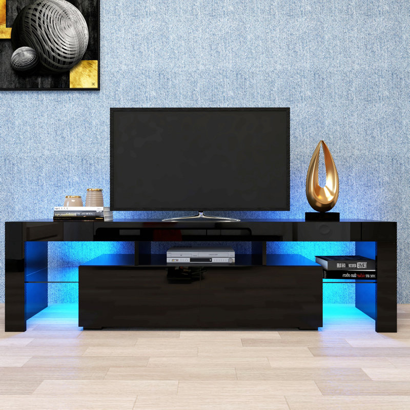 Meuble télé 63 po pour téléviseur de 70 po ou moins 63 po, Noir, noir, noir, noir
